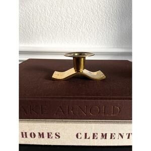 Vintage Wavy Brass Candleholder MCM